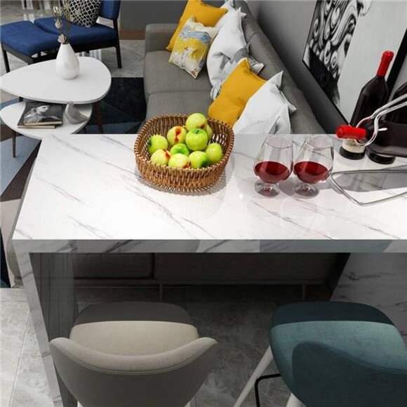 White Marble Contact Paper for Countertops Kitchen Counter Top Peel and Stick - Picture 3 of 7